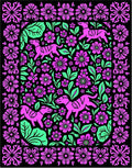 Pink Dog Floral Garden Rug