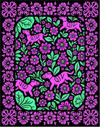 Pink Dog Floral Garden Rug