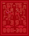 Cybernetic Red Neon Circuit Rug