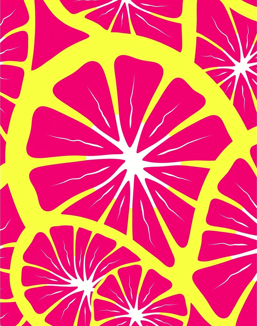 Vibrant Pink Citrus Slice Graphic Rug