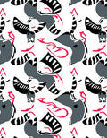 Modern Abstract Flamingo Raccoon Whimsical Rug