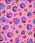 Playful Pink Bold Cartoon Letters Rug