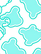 Aqua White Cloud Patches Rug