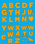 Alphabet Art Orange Yellow Playful Rug