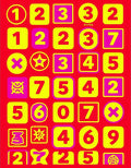 Bright Red Yellow Pop Numbers Rug