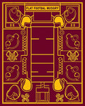 Crimson Yellow Football Field Elements Rug