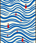 Red Beacon Blue Wave Ocean Rug