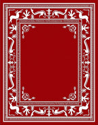Crimson Deer and Branch Border Rug