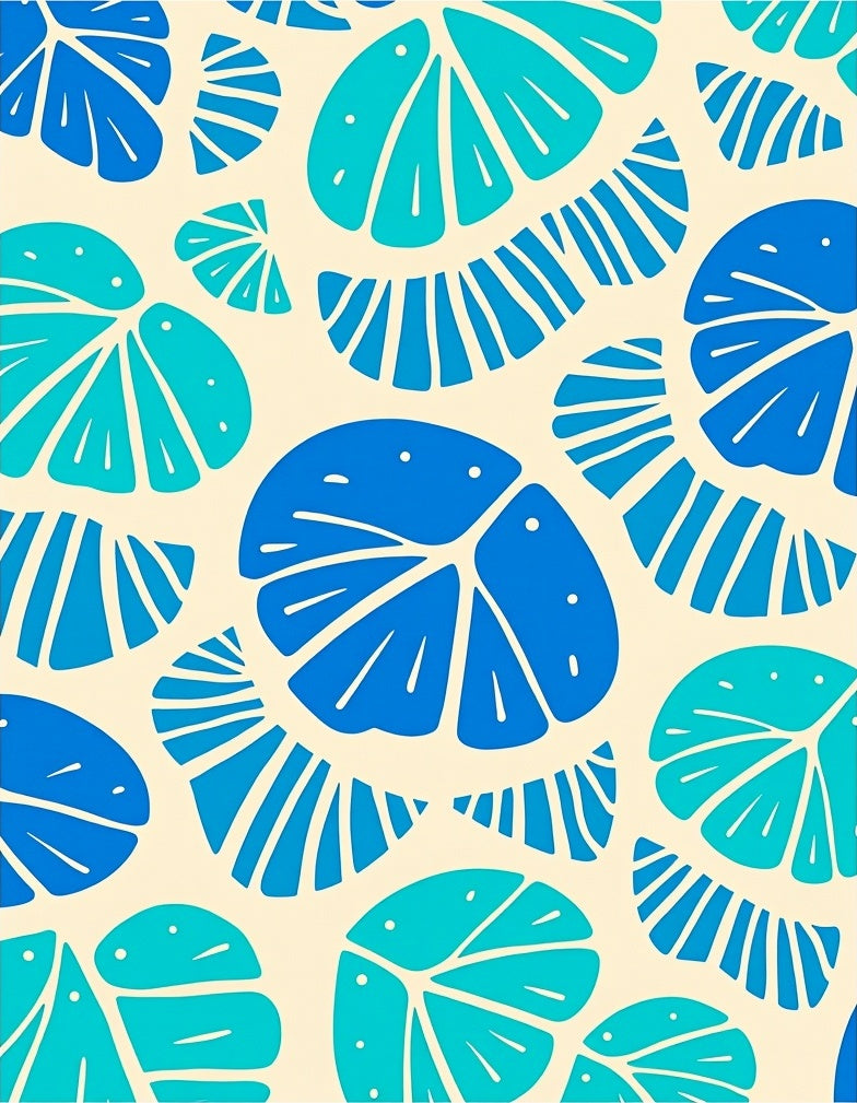 Dappled Blue Citrus Slice Arrangement Rug