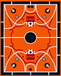 Orange Abstract Geometric Court Rug