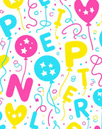 Bright Party Balloons Confetti Letters Rug