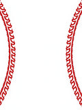 Red Baseball Stitching Border Rug