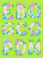 Pink Letter Floral Vine Rug