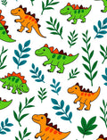 Cute Orange Green Dinosaur Foliage Rug