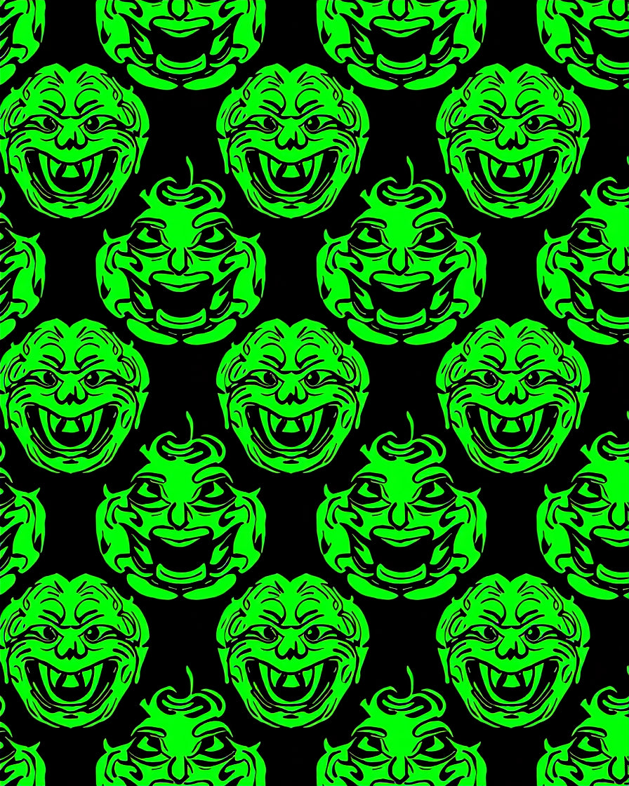 Vibrant Neon Screaming Face Horror Rug
