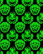 Vibrant Neon Screaming Face Horror Rug