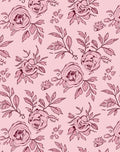 Pink Rose Branch Illustration Rug