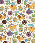 Whimsical Cartoon Animal Collage Rug