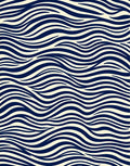 Navy Cream Wavy Stripes Rug