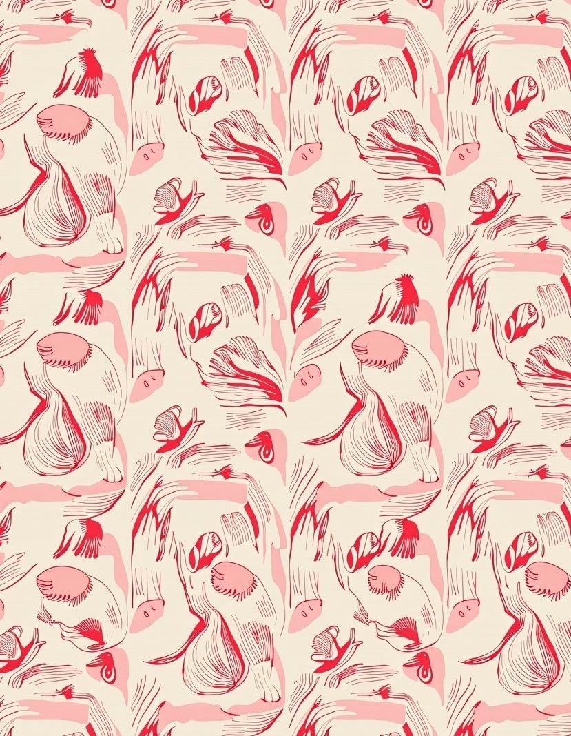 Crimson and Pink Organic Swirl Rug
