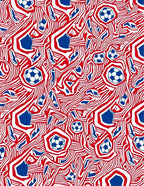 Red White Blue Football Chaos Rug