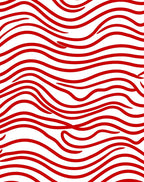 Crimson Wavy Stripe Rug