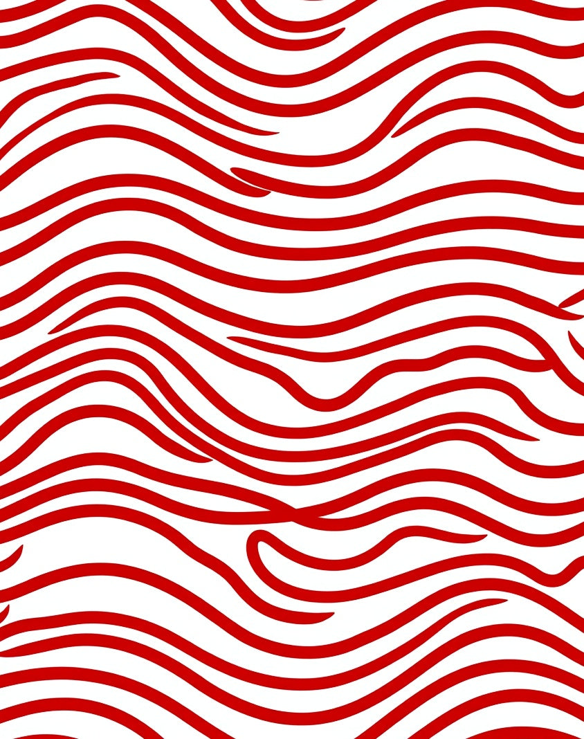 Crimson Wavy Stripe Rug