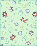 Whimsical Fox and Flower Scatter Rug