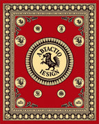 Rich Red Black Griffin Crest Rug