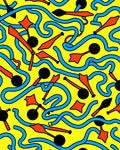 Yellow Blue Red Abstract Graphic Rug