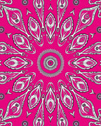 Vibrant Pink Intricate Floral Medallion Rug