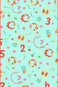 Playful Aqua Numeric Floral Rug