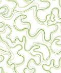 Fluid Green Swirl Abstract Rug