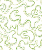 Fluid Green Swirl Abstract Rug