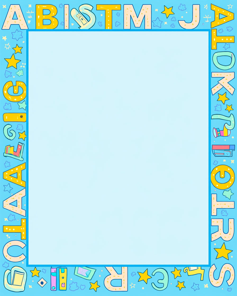 Alphabet Border With Stars And Books Rug