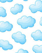 Whimsical Blue Cloud Sky Rug