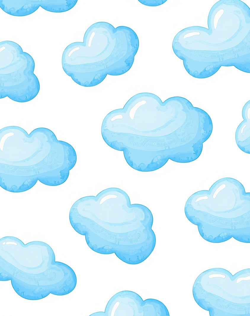 Whimsical Blue Cloud Sky Rug