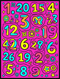 Vibrant Pink Number Cartoon Collage Rug