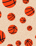 Vibrant Orange Basketball Maze Background Rug