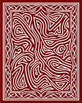 Crimson White Abstract Swirls Rug