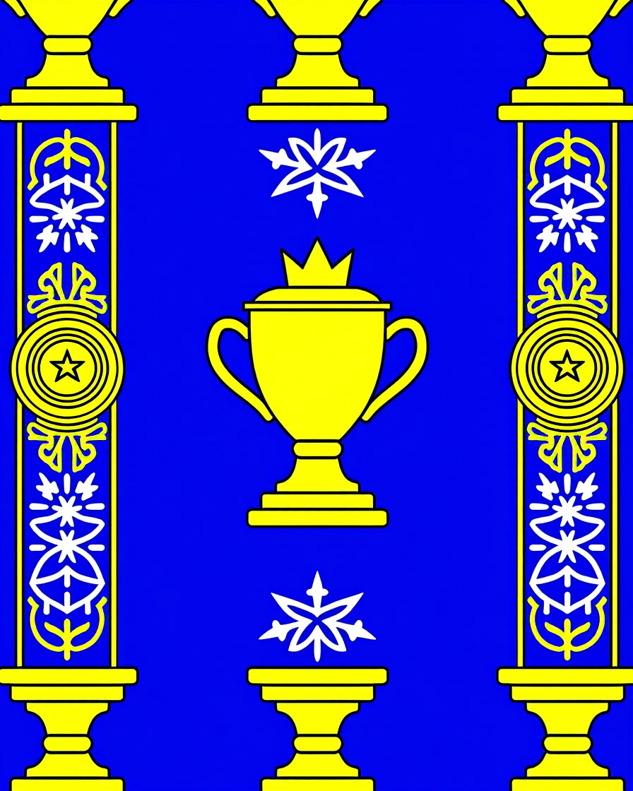 Blue Gold Trophy Star Medallion Rug
