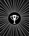Trophy Starburst Black White Graphic Rug