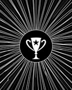 Trophy Starburst Black White Graphic Rug