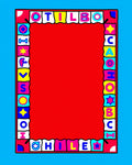 Colorful Alphabet And Shapes Border Rug