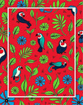 Bright Red Tropical Parrot Garden Rug