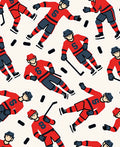 Red Blue Hockey Player Action Rug