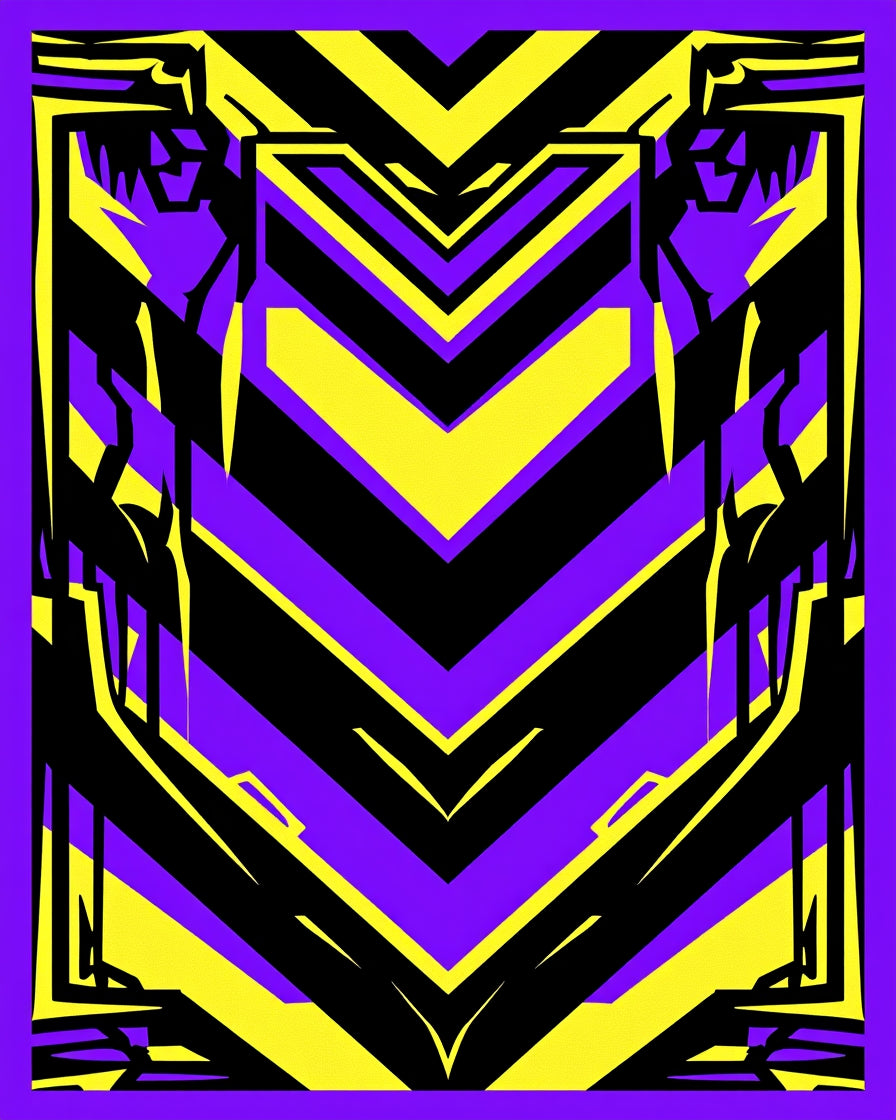 Electric Yellow Purple Sharp Chevron Rug