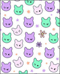 Kawaii Purple Mint Pink Bunny Flowers Rug