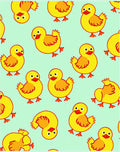 Yellow Ducklings On Mint Background Rug