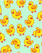 Yellow Ducklings On Mint Background Rug